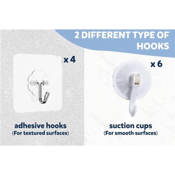 2 x Mesh Bath Toy Organizer + 8 Ultra Strong Hooks – The Perfect Bathtub Toy - Picture 6 of 7